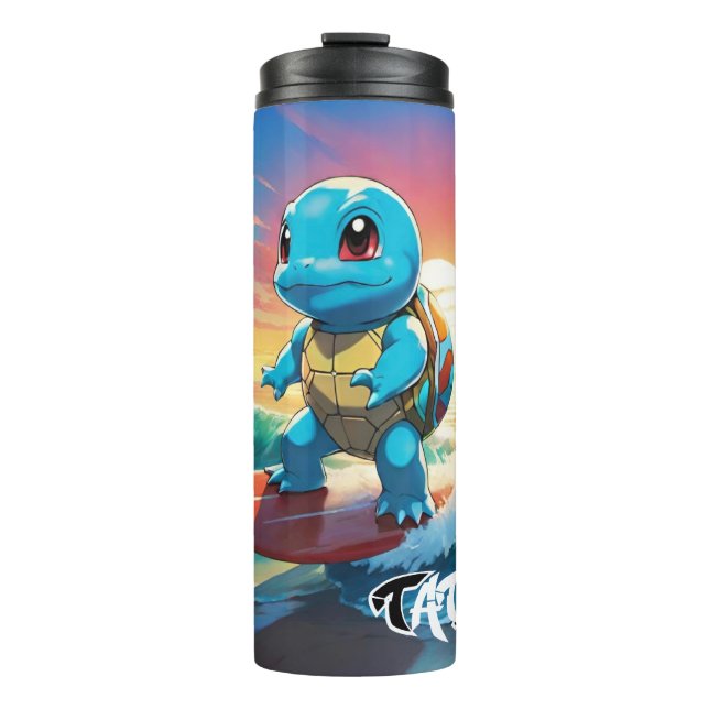 Termo Mug de viaje de surf de pokémon pintado (Anverso)