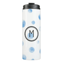 Termo Mug de viaje inicial de acuarela personalizada