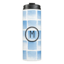 Mug de viaje inicial de acuarela personalizada