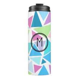 Termo Mug de viaje inicial de acuarela personalizada