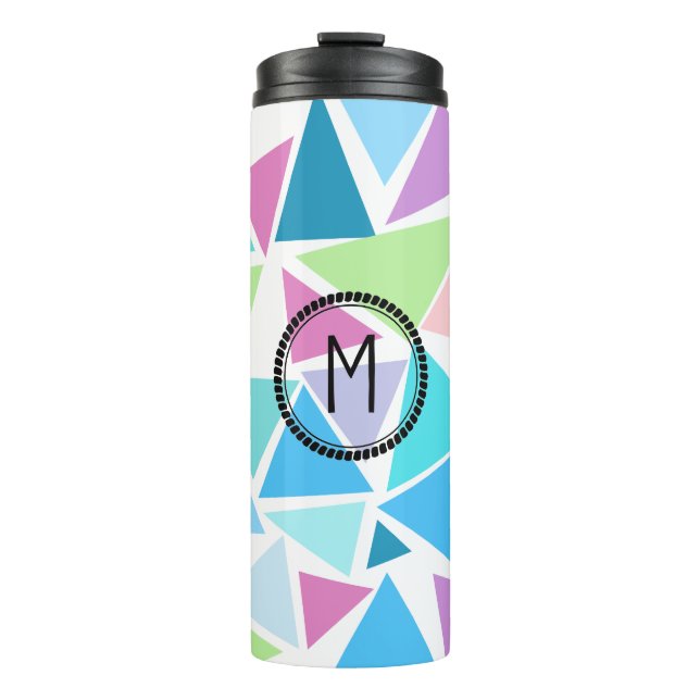 Termo Mug de viaje inicial de acuarela personalizada (Anverso)