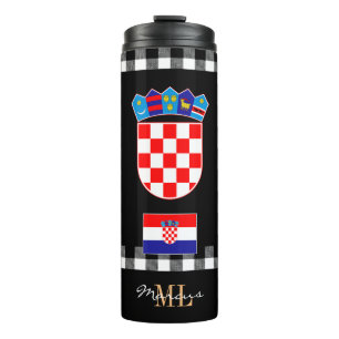 Termo Mug de viaje patriótico de Croacia, bandera croata