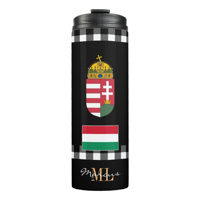 Termo Mug de viaje por Hungría patriótica, bandera húnga (Anverso)