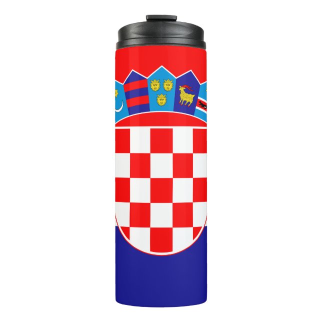 Termo Mug de viajes de Croacia, bandera patriótica croat (Anverso)