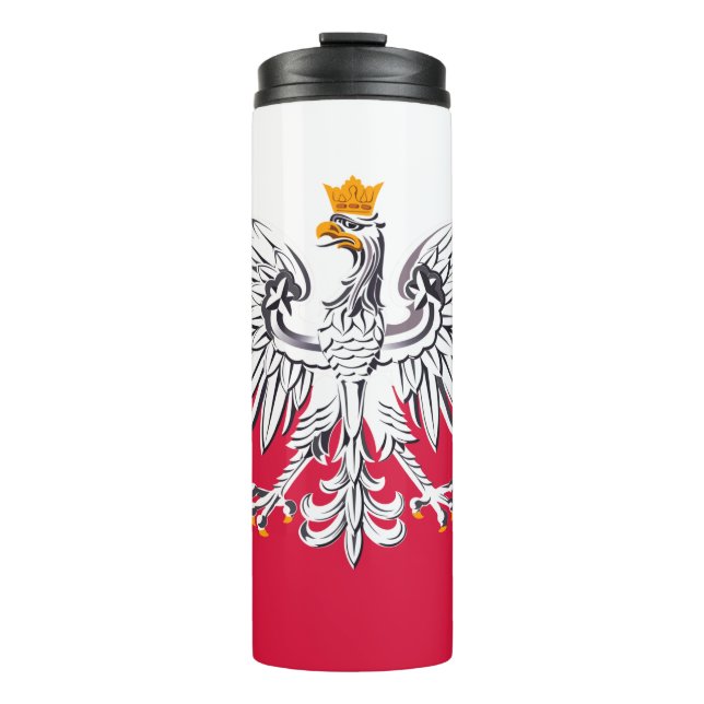 Termo Mug de viajes de Polonia, bandera patriótica polac (Anverso)