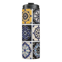 Termo Mug - Moroccan Zellige Mosaic Navy Mustard Tile