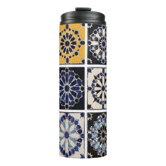 Termo Mug - Moroccan Zellige Mosaic Navy Mustard Tile