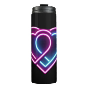 Termo Mugre El día de San Valentín de corazón rosa/azul