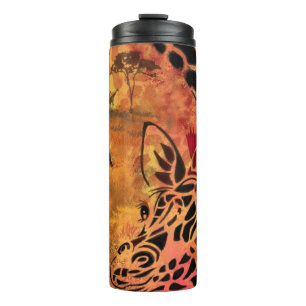 Termo Mujer africana y jirafa térmica de Tumbler