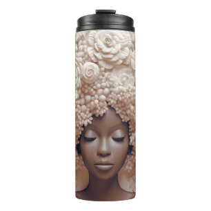 Termo Mujer afroamericana Reina negra Melanin Poppin