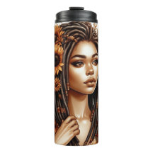 MUJER AMERICANA AFRICANA TEMÁTICA DEL OTOÑO DEL bo