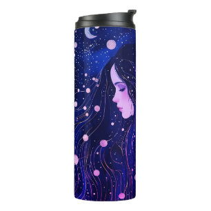 Termo Mujer Celestial Diosa del Cielo Luna Estrellas