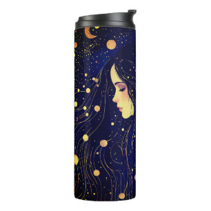 Termo Mujer Celestial Diosa del Cielo Luna Estrellas