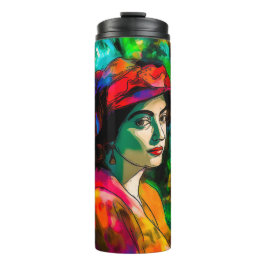 Termo Mujer en Gorra rojo