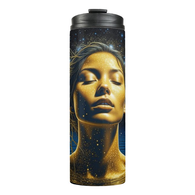 Termo Mujer Etérea Meditando Bajo las Estrellas (Anverso)