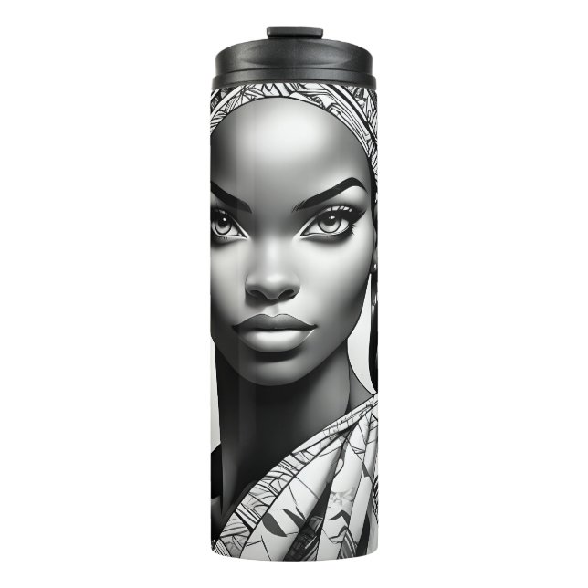 Termo Mujer hermosa africana (Anverso)