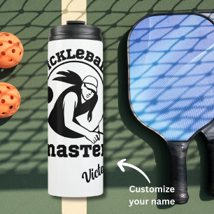 Termo Mujer Jugadora Maestra de Pickleball con Nombre Pe