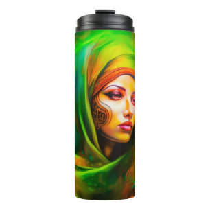 Termo Mujer mística en colores neones