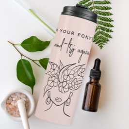 Termo Mujer moderna con planta personalizada