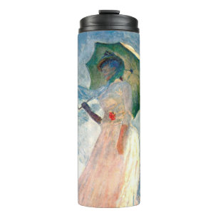 Termo Mujer Monet con una sombrilla a la izquierda