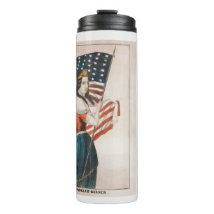 Termo Mujer patriótica americana   Bandera americana   2