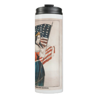 Termo Mujer patriótica americana | Bandera americana | 2