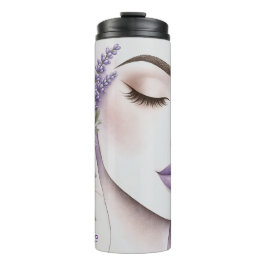 Termo Mujer Púrpura Lavanda Personalizada Elegante Belle