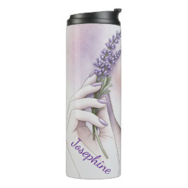 Termo Mujer Púrpura Lavanda Personalizada Elegante Belle