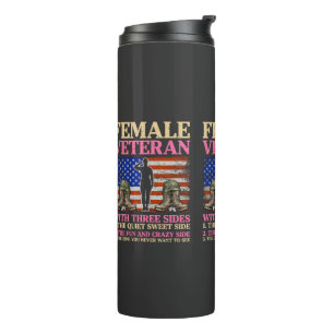 Termo Mujer Veterana Militar Divertida Bandera Americana