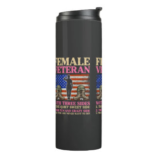 Termo Mujer Veterana Militar Divertida Bandera Americana