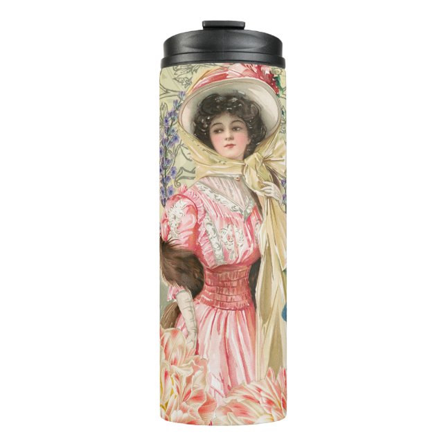 Termo Mujer Victoriana Floral Rosa Regencia (Anverso)