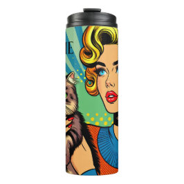 Termo Mujeres de arte pop cómico personalizado y persona