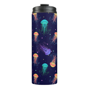 Termo Mundo de las medusas submarinas: patrón brillante.