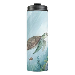 Termo Mundo submarino con tortuga