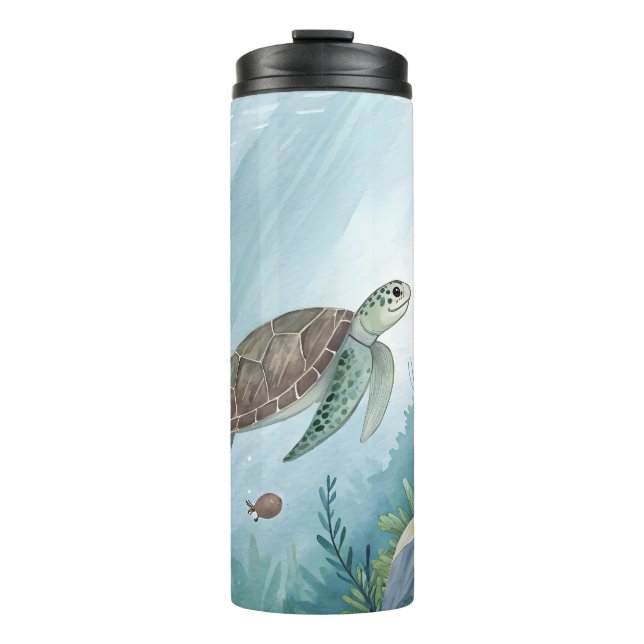 Termo Mundo submarino con tortuga (Anverso)