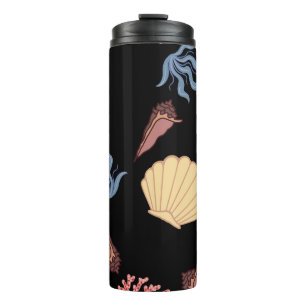 Termo Mundo submarino patrón ininterrumpido en vintage. 