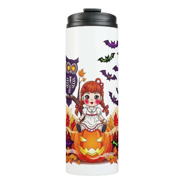 Termo Muñeca búho lindo de Halloween (Anverso)