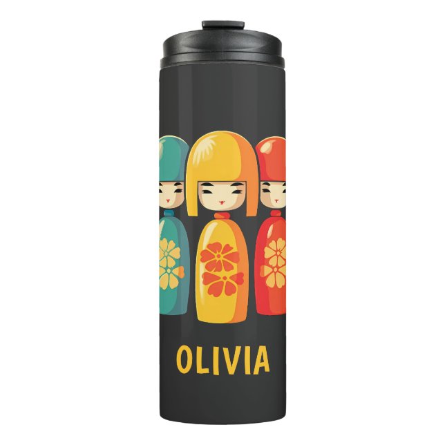 Termo Muñecas Kokeshi japonesas lindas  (Anverso)