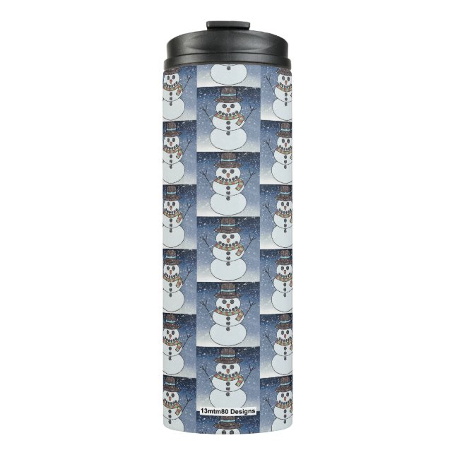 Termo Muñeco de nieve con fondo - Tumbler Térmico (Anverso)