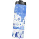 Termo Municipio de Santorini (Blue and white Oia Santorini watercolor thermal tumbler water bottle)