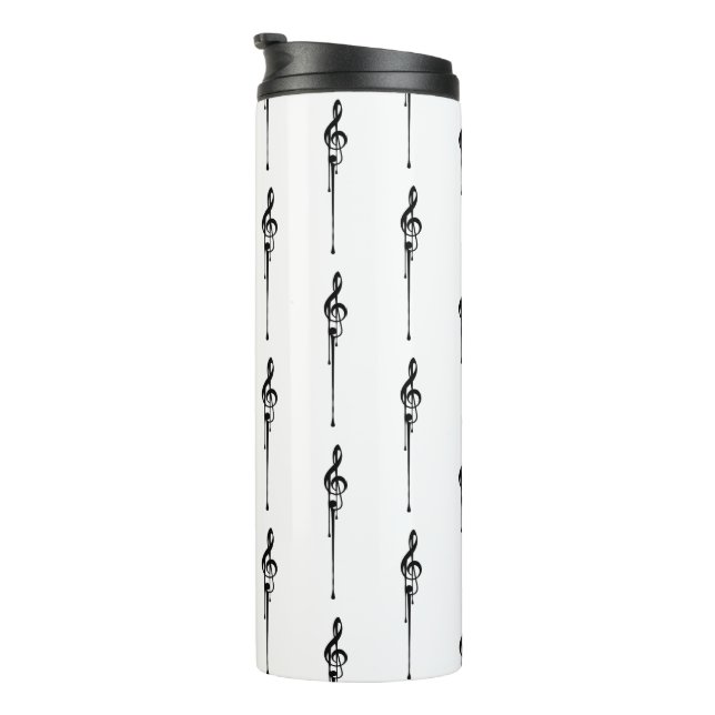 Termo Música Motif Melding Treble Clef Black and White (Rotado hacia la derecha)