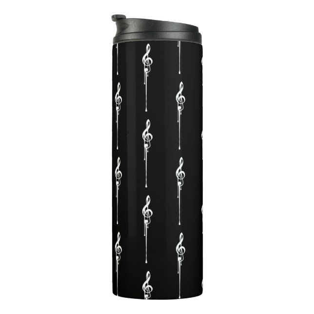 Termo Música Motif Melding Treble Clef White y Black (Rotado hacia la derecha)