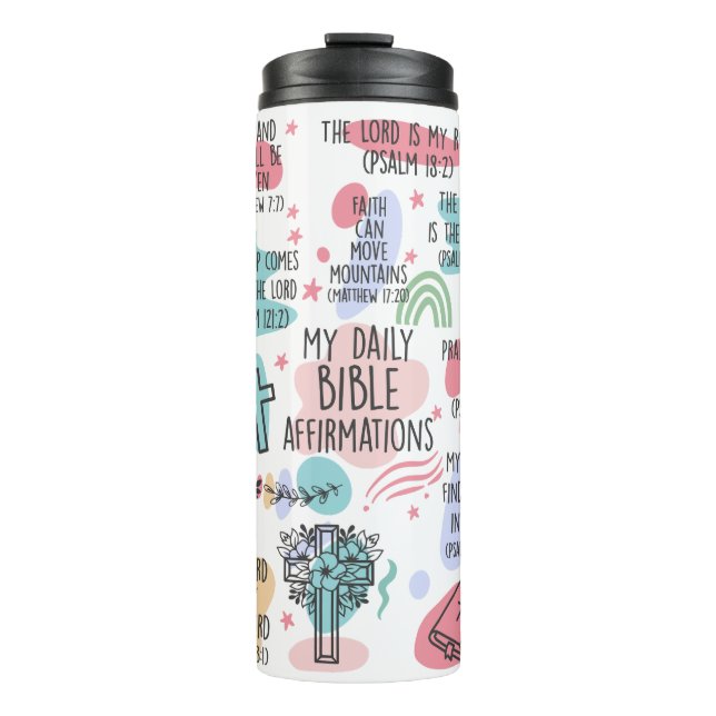 Termo My Daily Bible Affirmations Bebida Tumbler (Anverso)