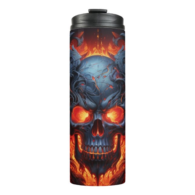 Termo Mysteria Metalizado Calavera Envuelta de Tumbler | (Anverso)