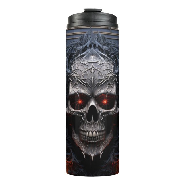 Termo Mysteria Metalizado Calavera Envuelta de Tumbler | (Anverso)