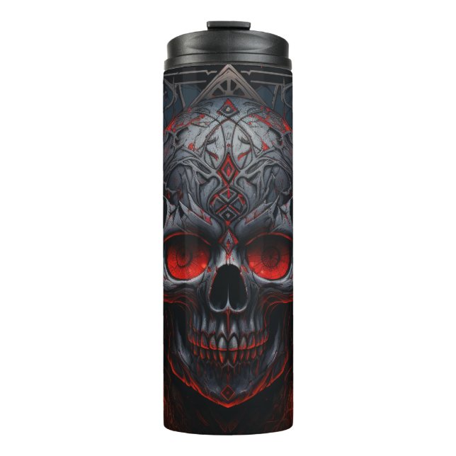 Termo Mysteria Metalizado Calavera Envuelta de Tumbler | (Anverso)
