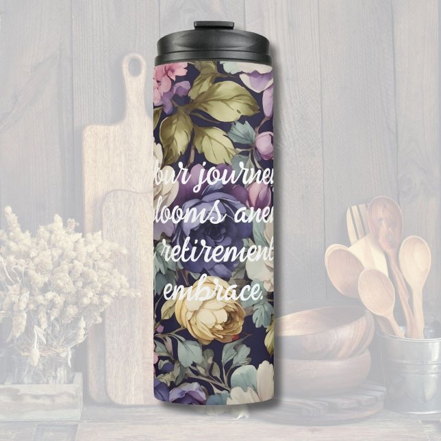 Termo Mystic Flowers Personalizado Retirement Gifts para (Mystic Flowers Custom Retirement Gifts for Her Mom)