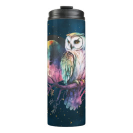 Termo Mystical Rainbow Owl y Full Moon Celestial