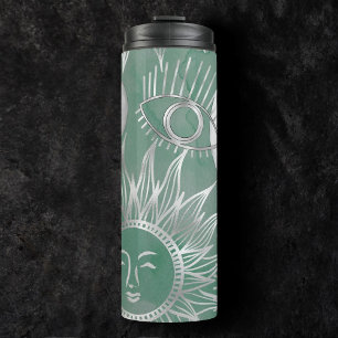 Termo Mystique solar Duste Green Silver Moon Stars Sun
