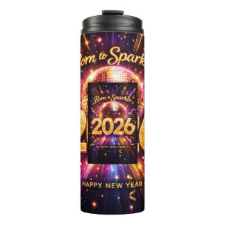 Termo Nacido para Brillar 2026 Bola de Discoteca Feliz A